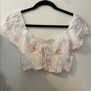 White Floral Women's Top